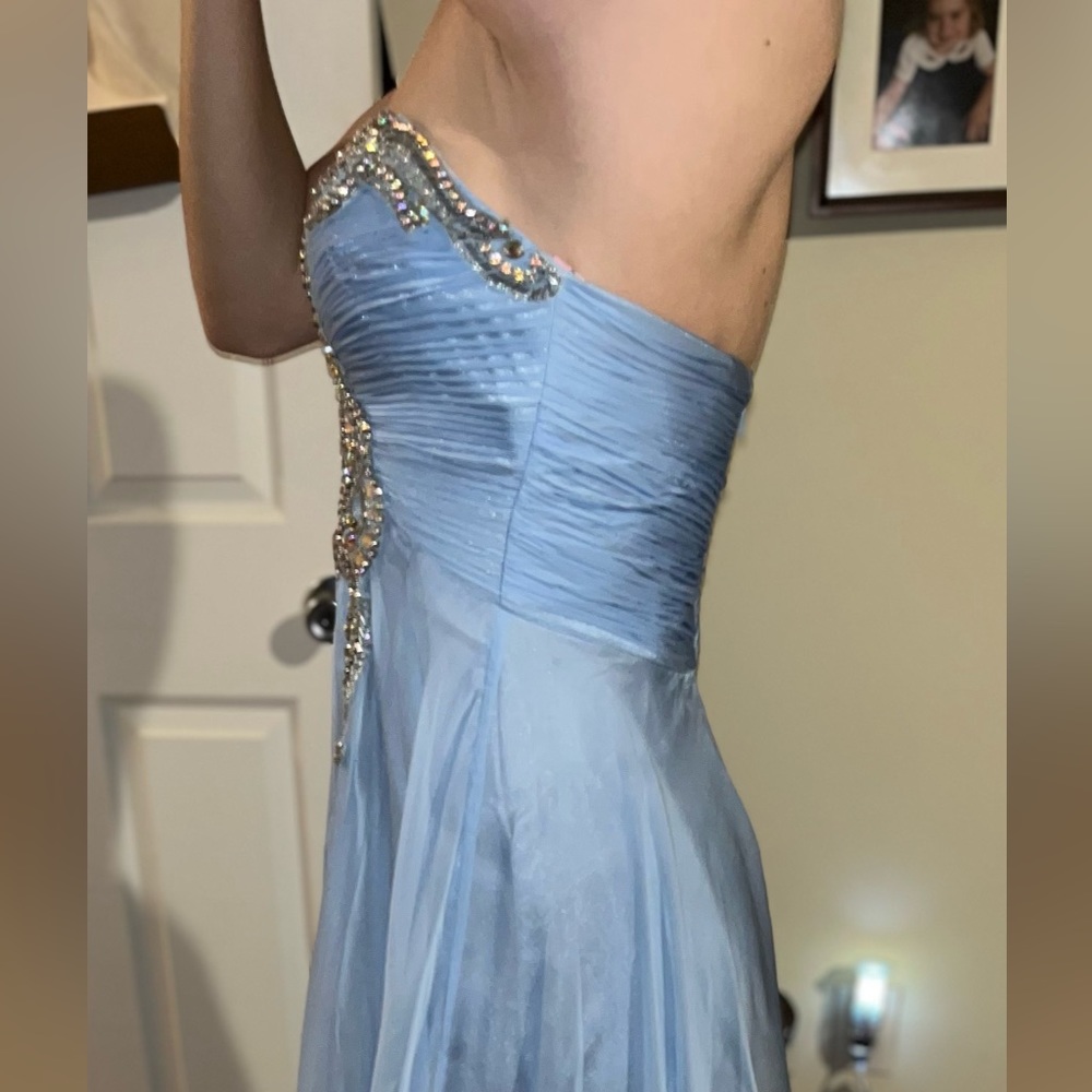 NWOT Rhinestoned Strapless Gown - Picture 2 of 5